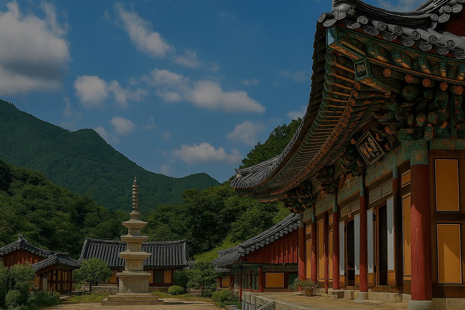 고요한 사찰의 풍경